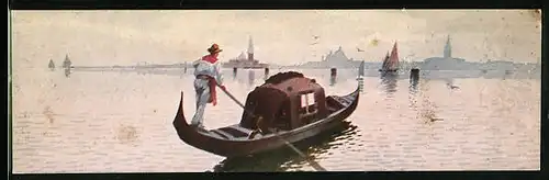 Künstler-Mini-AK Venezia, Gondola