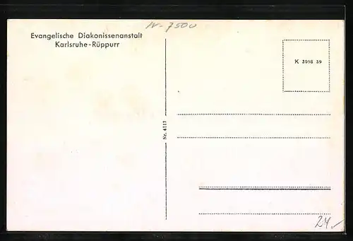 AK Karlsruhe-Rüppurr, Das Krankenhaus, Südseite