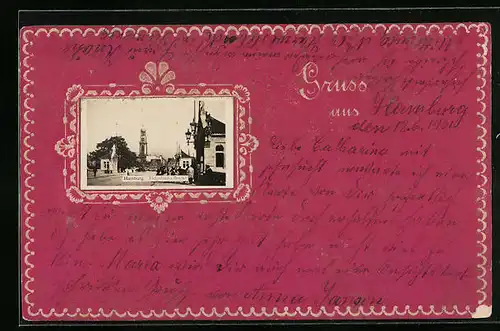 Präge-AK Hamburg-St. Pauli, Helgoländer Brücke