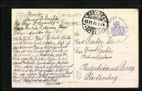 AK Pozsony, Strassenbahn vor dem Stadttheater