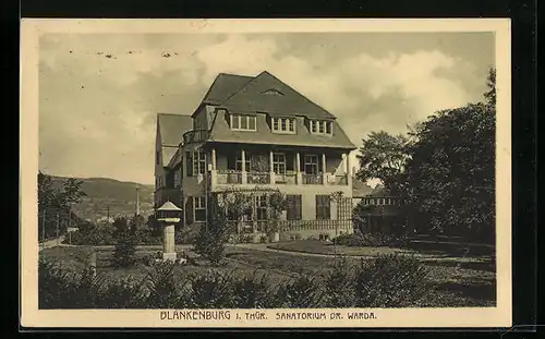 AK Blankenburg i. Th., Kurhotel Sanatorium Dr. Warda