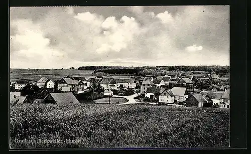 AK Benzweiler /Hunsr., Ortsansicht mit Blick über die Felder