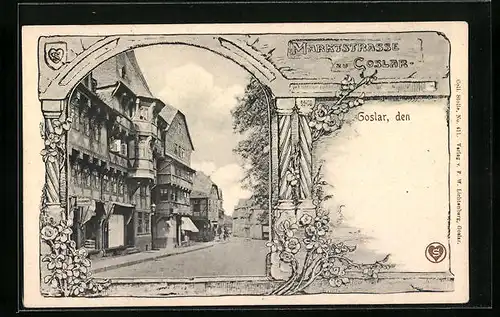 AK Goslar, Ortsansicht mit Marktstrasse