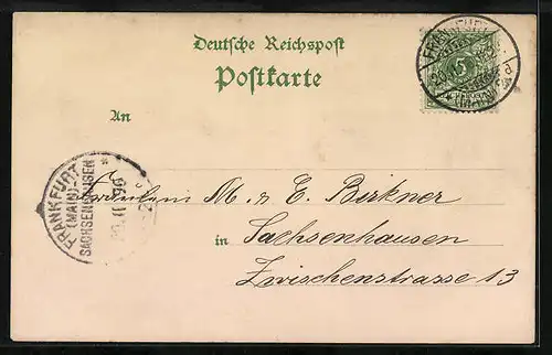 Lithographie Frankfurt a. M., Kaisersaal, Römerberg, Zeil