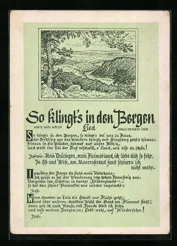 AK Lied So klingt`s in den Bergen von K. Müller und H. Roth