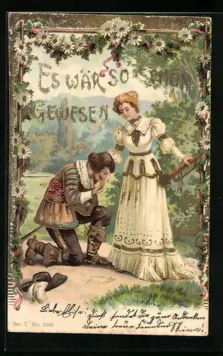 AK Mann küsst die Hand einer Dame