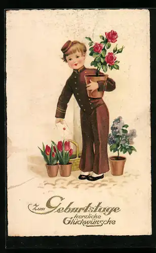 AK Page überbringt Blumen und einen Brief zum Geburtstag