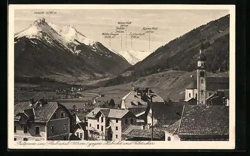AK Fulpmes /Stubai, Ortsansicht gegen Habicht und Gletscher
