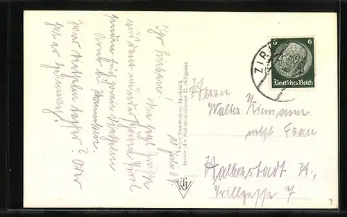 AK Zirl, Ortsansicht gegen das Oberinntal