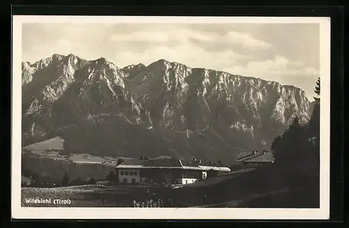 AK Wildbichl, Ortsansicht vor Felsenpanorama