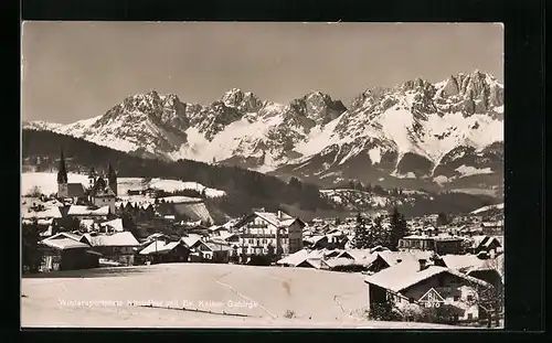 AK Kitzbühel, Ortsansicht im Winter