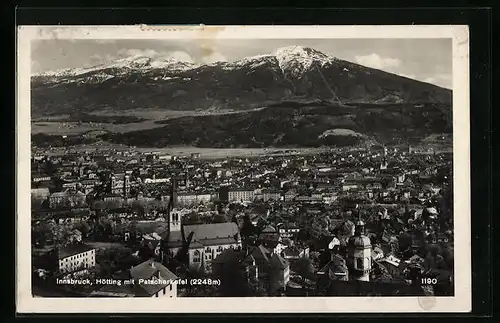 AK Innsbruck, Ortsansicht Hötting mit Patscherkofel
