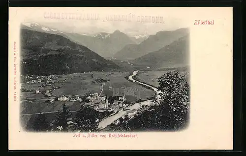 AK Zell a. Ziller /Zillertal, Teilansicht von Kröpfelstaudach