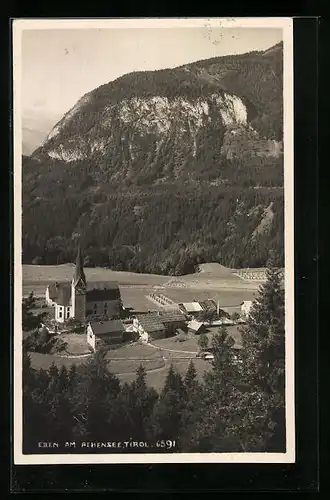 AK Eben am Achensee, Ortspartie mit Kirche