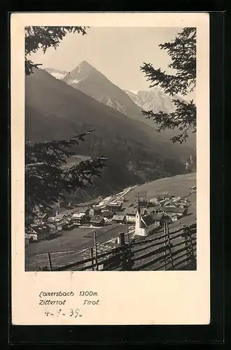 AK Lanersbach, Totalansicht mit Kirche