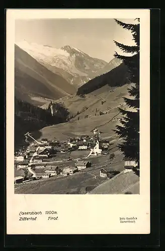 AK Lanersbach, Totalansicht mit Kirche