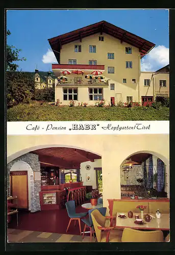 AK Hopfgarten, Café-Pension Habr mit Sonnenterrasse und Speisesaal