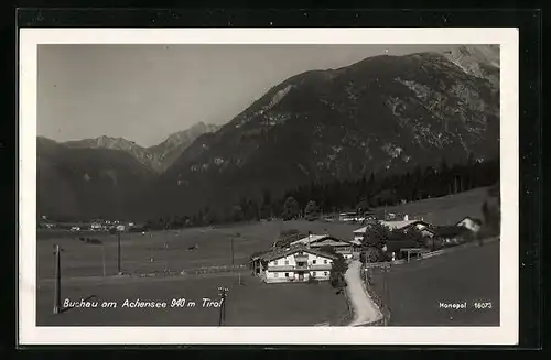 AK Buchau am Achensee, Ortspartie aus der Vogelschau