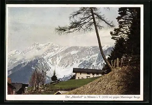 AK Mösern, Menthof gegen Mieminger Berge