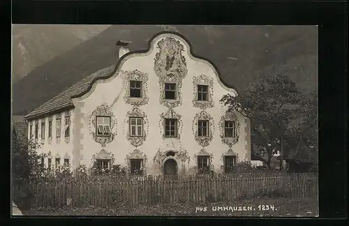 AK Umhausen, Reich bemaltes Gebäude