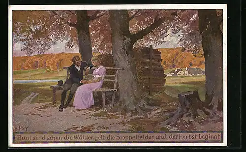 Künstler-AK Paul Hey: Herbst - Bunt sind schon die Wälder...