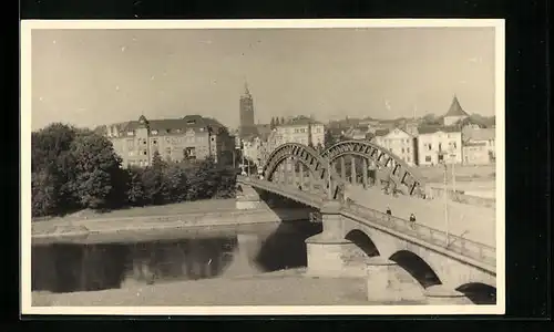 AK Minden i. W., Teilansicht mit Brücke