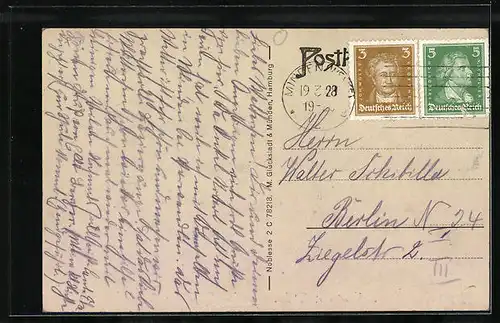 AK Minden i. W., Teilansicht mit Neuer Weserbrücke