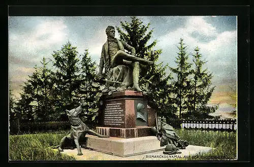 AK Saaleck, Bismarckdenkmal auf der Rudelsburg
