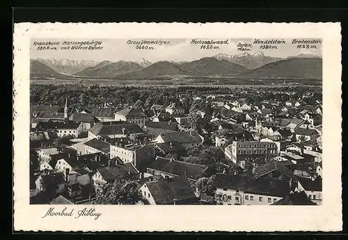 AK Aibling, Teilansicht mit Wendelstein, Breitenstein und Kranzhorn