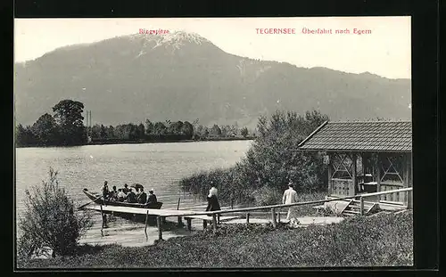 AK Tegernsee, Überfahrt nach Egern mit Ringspitze