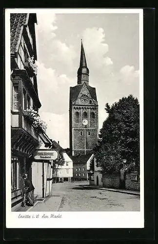 AK Erwitte i. W., Am Markt mit Druckerei Hans Wagner