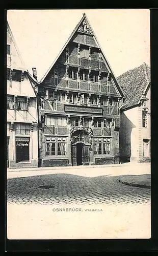 AK Osnabrück, Gasthaus Walhalla mit Strassenpartie