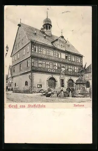 AK Staffelstein, Rathaus mit Marktständen