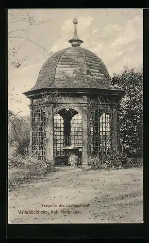 AK Veitshöchheim, Tempel in den Laubengängen