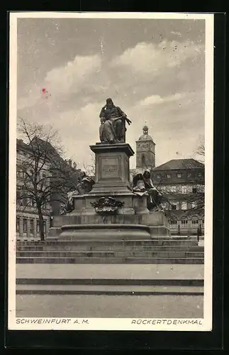 AK Schweinfurt a. M., Blick zum Rückertdenkmal