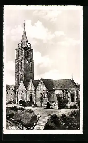 AK Minden i. W., Blick zur Marienkirche