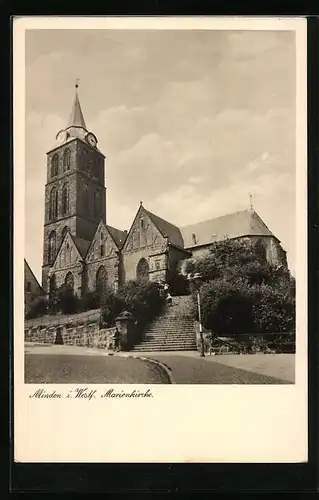 AK Minden i. W., Blick zur Marienkirche