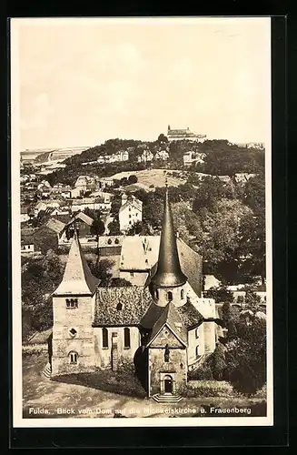 AK Fulda, Blick vom Dom auf die Michaeliskirche und Frauenberg