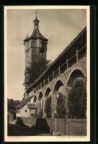 AK Rothenburg o. T., Ortspartie am Klingentor