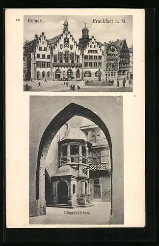 AK Alt-Frankfurt, Passanten am Römer, Römerhöfchen