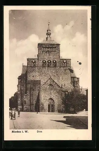 AK Minden i. W., Strassenpartie am Dom