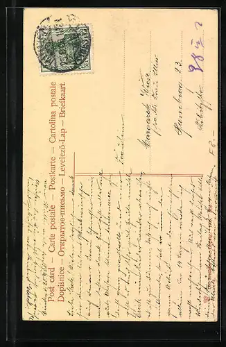 AK Minden i. W., Marienkirche im Abendrot