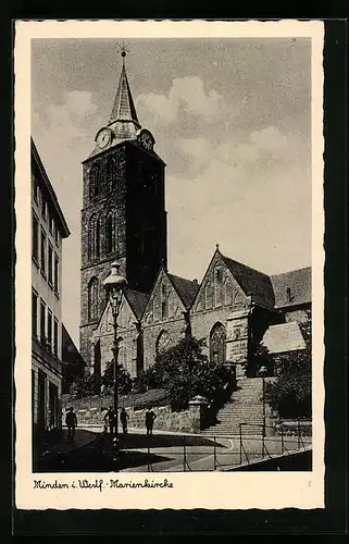 AK Minden i. W., Blick auf die Marienkirche