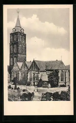 AK Minden i. W., Blick zur Marienkirche