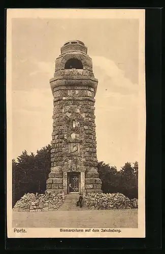 AK Porta Westfalica, Bismarckturm auf dem Jakobsberg