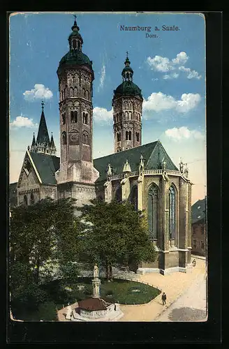 AK Naumburg a. Saale, Dom mit Vorplatz