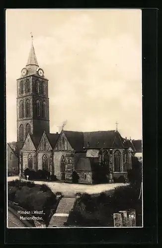 AK Minden i. Westf., Blick zur Marienkirche