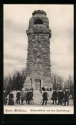 AK Porta Westfalica, Ansicht der Bismarcksäule auf dem Jakobsberg