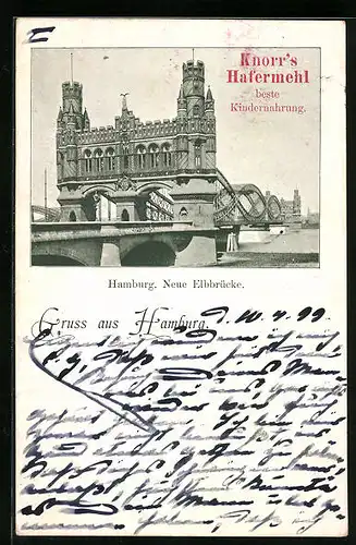 AK Hamburg-Rothenburgsort, Ansicht der Neuen Elbbrücke