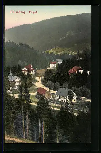 AK Bärenburg i. Erzgeb., Ortsansicht aus der Vogelschau